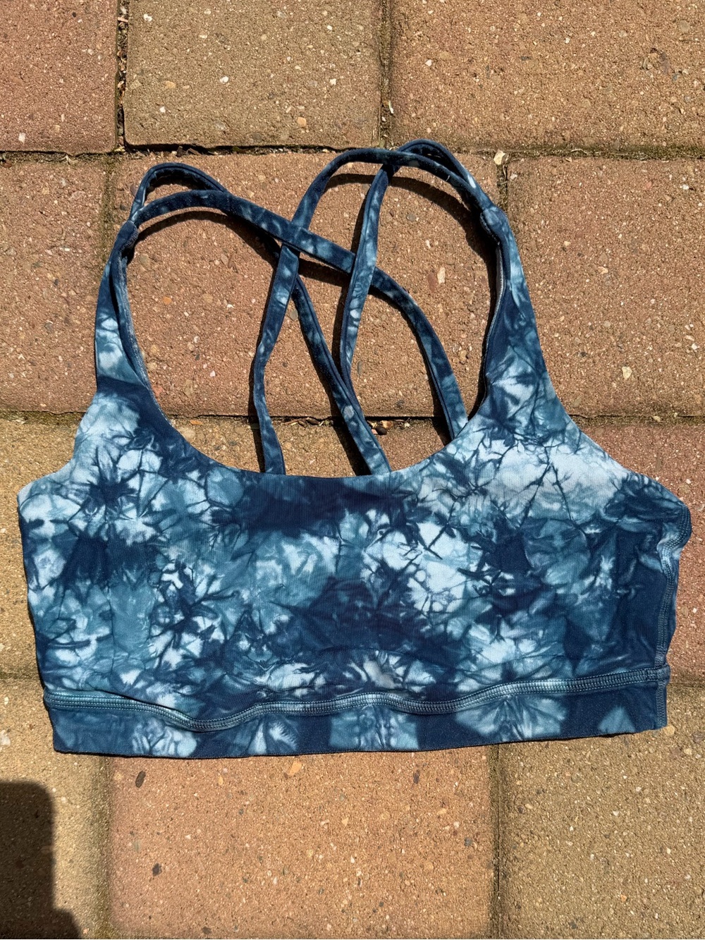 lululemon athletica Blue Tie-Dye Strappy Sports Bra